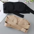 thumbnail image 5 of UoCefik Strapless Bras for Women Bandeau Bralette Seamless Wireless Strapless Bra Padded Tube Top Camel 34, 5 of 5