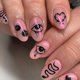 thumbnail image 1 of Uñas postizas con punta de prensa corta, uñas postizas de almendra de cobertura completa con diseño de purpurina, uñas brillantes para mujeres y niñas, 24 piezas, 1 of 5