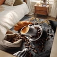 thumbnail image 5 of Coffee Beans Area Rug 4'x6', Hot Latte Cup Bread Rustic Cafe Time Washable Non-Slip Rugs, Low Pile Large Carpet for Living Room Bedroom Dining Room Kitchen Office Indoor Mat, 5 of 9
