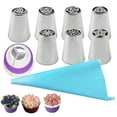 thumbnail image 1 of Reusable Russian Piping Tips, Professional DIY Piping Tips Set Icing Piping 9Pcs, 1 of 7