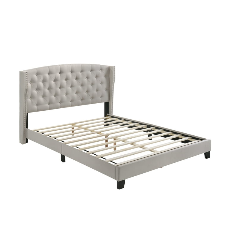 Crown Mark Rosemary King Platform Khaki Bed Walmart