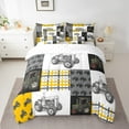 thumbnail image 2 of Farm Tractor Bed in a Bag Queen Comforter Set 7 Piece,Construction,Big Wheel Car Bedding Sets Truck Vehicles Sheet Set with Comforter Yellow Vehicle Farmhouse Room Decor, 2 of 4