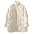 thumbnail image 1 of Parkas de manga larga para mujer, chaqueta holgada informal de color liso con capucha, chaqueta de algodón para mujer, 1 of 8