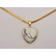 thumbnail image 2 of Handmade Crystal Choker Necklace Gold Tone Wrapped Howite Healing Crystal Heart, 2 of 11