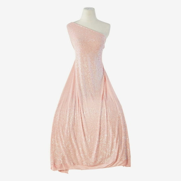 Zelouf Ariel Line Sequin Mesh , Sewing, DIY, Crafts Fabric by the Yard, Pink, 3 Yard