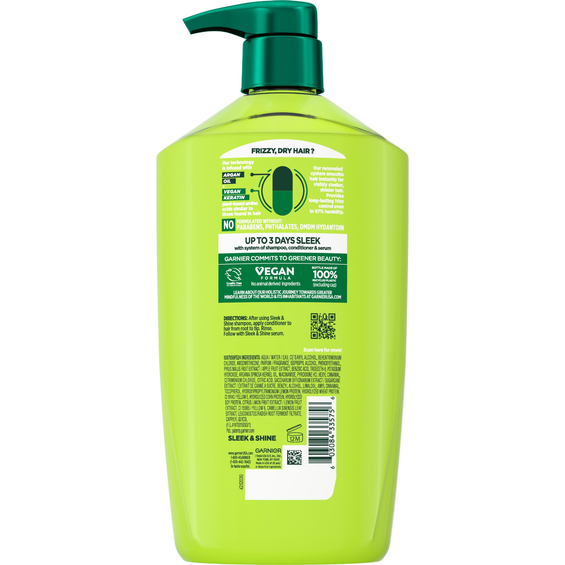 (4 pack) Garnier Fructis Sleek and Shine Smoothing Conditioner with Argan Oil, 33.8 fl oz  (图4) (4 pack) Garnier Fructis Sleek and Shine Smoothing Conditioner with Argan Oil, 33.8 fl oz  (图4)