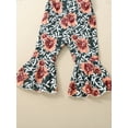 thumbnail image 6 of Suealasg Kids Girl Sleeveless Romper Jumpsuit 6M 1T 2T 3T 4T Little Girls Floral Print Suspender Bell Bottoms Toddler Girl Flared Pants, 6 of 9