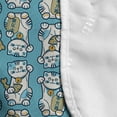 thumbnail image 4 of Kitten Microwave Oven Cover, Repetitive Maneki Neko Japanese Fortune Cat Print, Water Resistant Organizer with Pockets for Kitchen, 36" x 12", Almond Green Sky Blue, by Ambesonne, 4 of 4