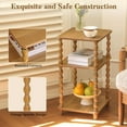 thumbnail image 5 of End Table, Small Side Table with 3 Tier Open Shelf, Modern NightStand Accent Table for Small Spaces, Living Room and Office (Caramel Tan), 5 of 14