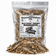 BeyondWhiskers Wild-Caught Dehydrated Sardines, Crunchy Pet Treats, 4 oz