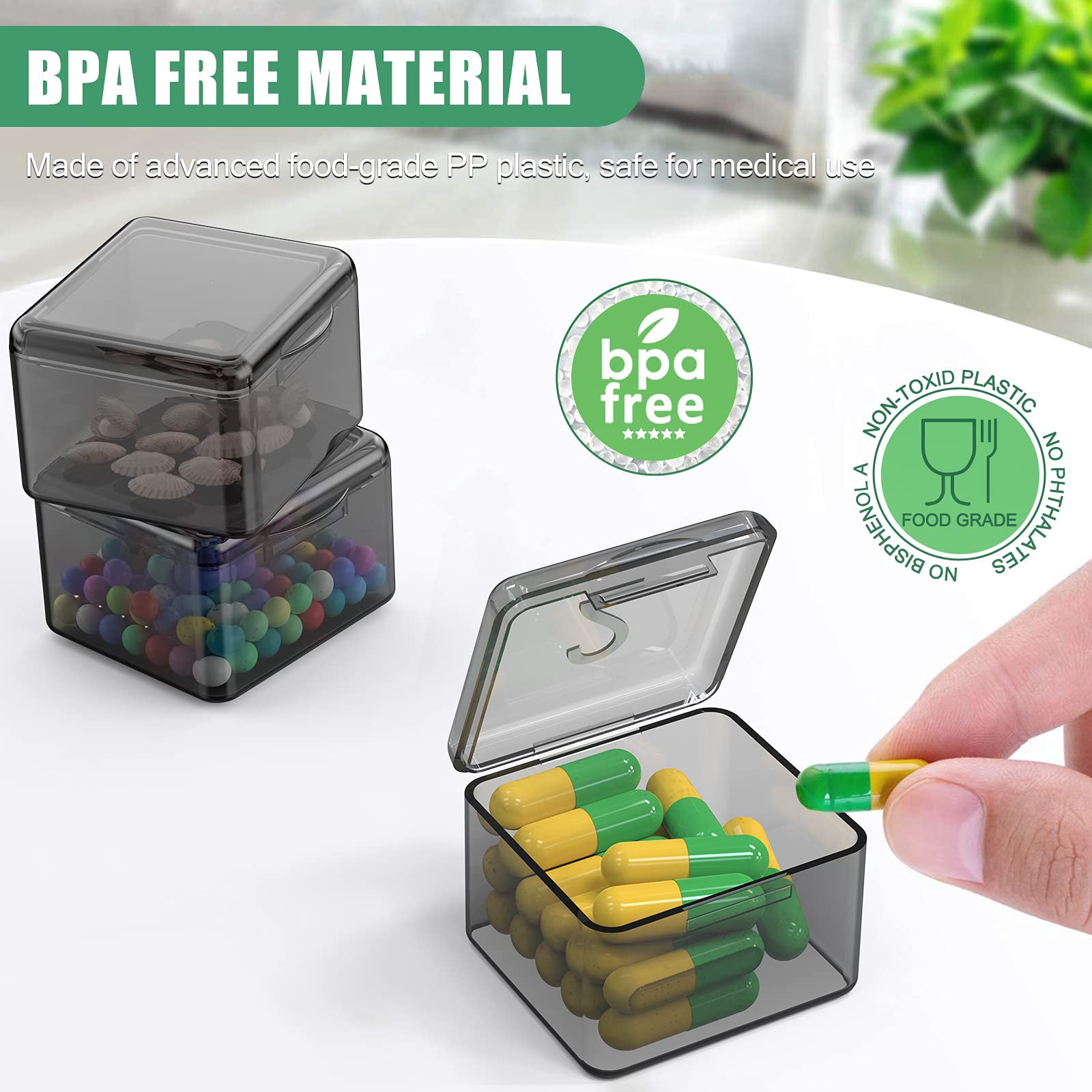30 Pack Stackable Plastic Storage Containers with Lids, Mini Organizers for Beads, Glitter, Slime, Paint, and Seed Storage, Durable and Compact