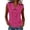 Hot Pink, variant on Women's Sleeveless Blouse-Solid Color Eyelet Collar Top for Summer