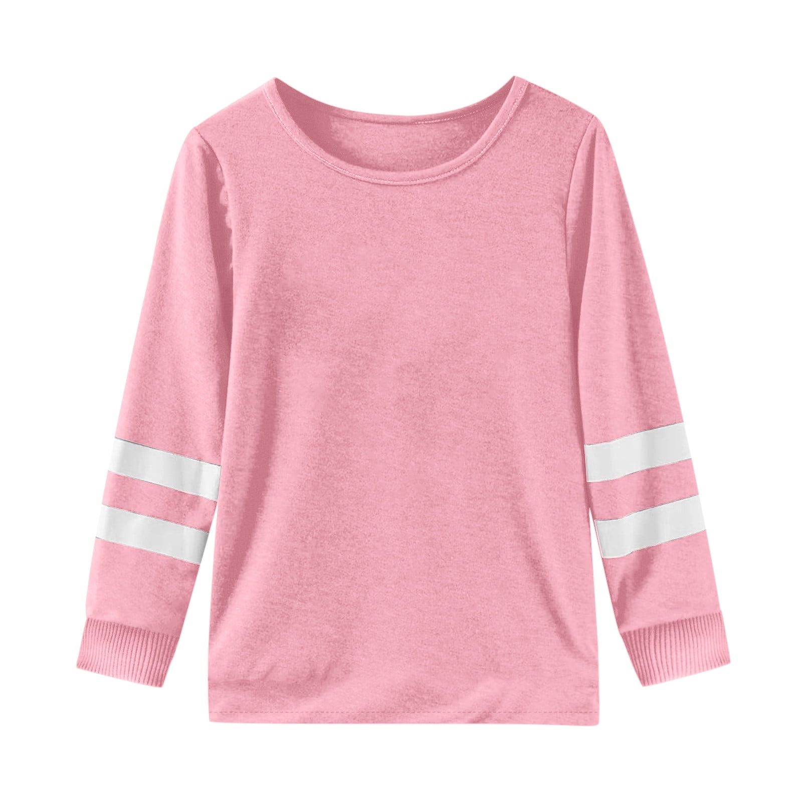 WEIYLL T-Shirts à Manches Longues pour Filles, Poignets, Col Ras du Cou, Patchwork, Chauds et Doux, Hauts pour Enfant de 2-3 Ans