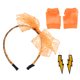 thumbnail image 3 of BRIGHTFUFU Diadema de encaje de los 80 con pendientes de neón, guantes de rejilla sin dedos para la fiesta de los 80 (naranja), 3 of 7