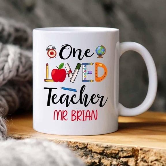 Personalized Teacher Appreciation Coffee Mug Custom White Ceramic Tea Cup Birthday Christmas Cute 11oz Travel Tumbler with Nameplate Teachers
