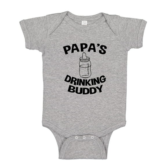 Papa's Drinking Buddy Baby Bodysuit One Piece NB Athletic Heather