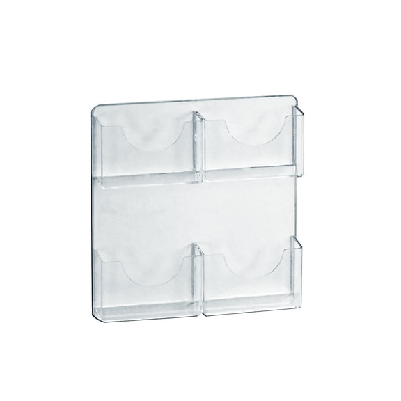 Four-Pocket Wall Mount Bifold Brochure Holder, 2-Pack