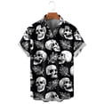 thumbnail image 2 of Camisas vintage con estampado floral de calaveras para hombre, divertidas camisetas de manga corta con estampado de calaveras en 3D, camisas hawaianas con solapa estampada para hombre, 2 of 5