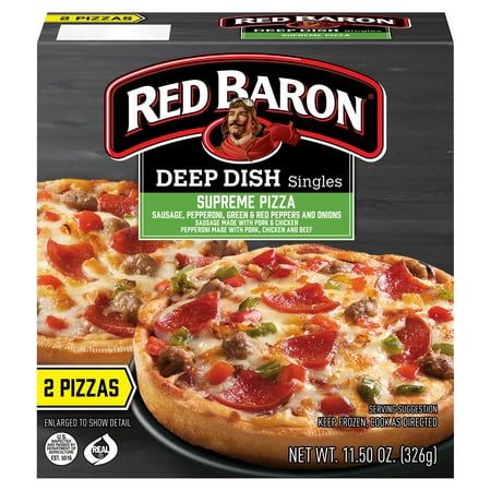 Red Baron Deep Dish Supreme Frozen Pizza 2 Count 11.5oz