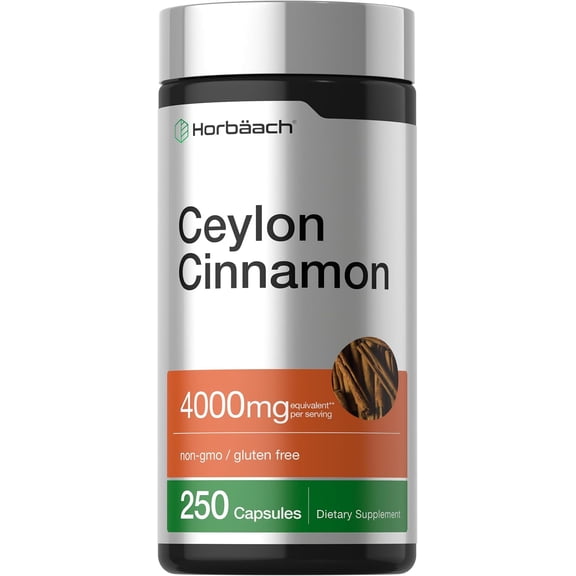 Ceylon Cinnamon 4000mg | 250 Capsules for Men and Women | by Horbaach