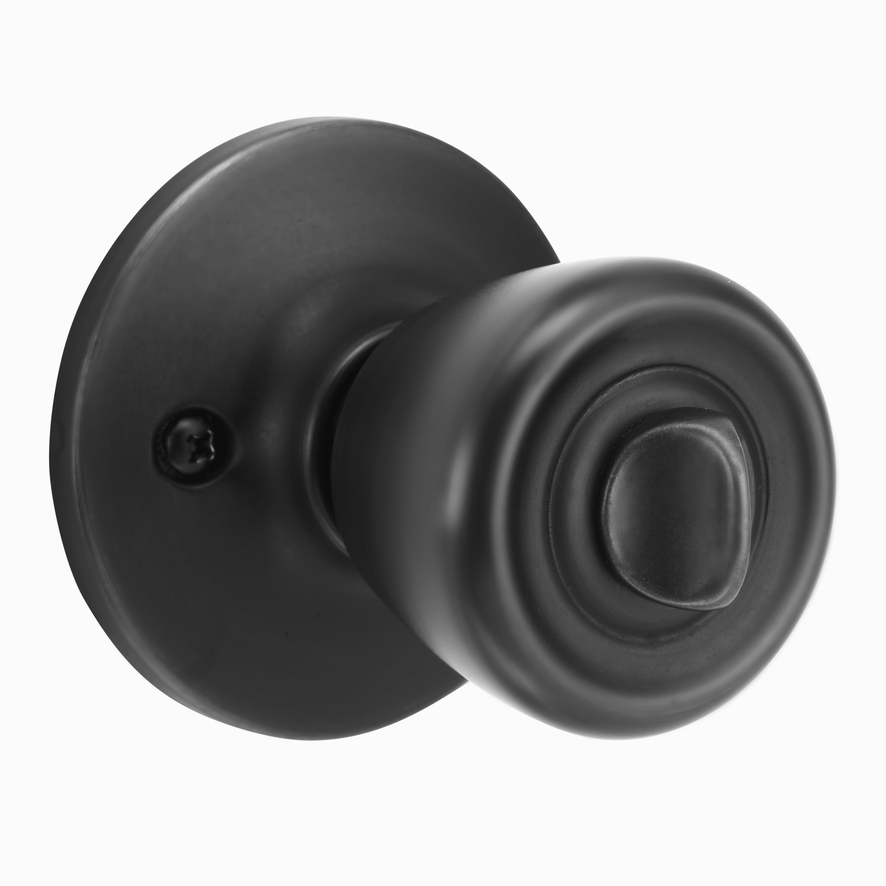 (2 pack) Brinks Interior Locking Privacy Tulip Style Doorknob, Matte Black Finish