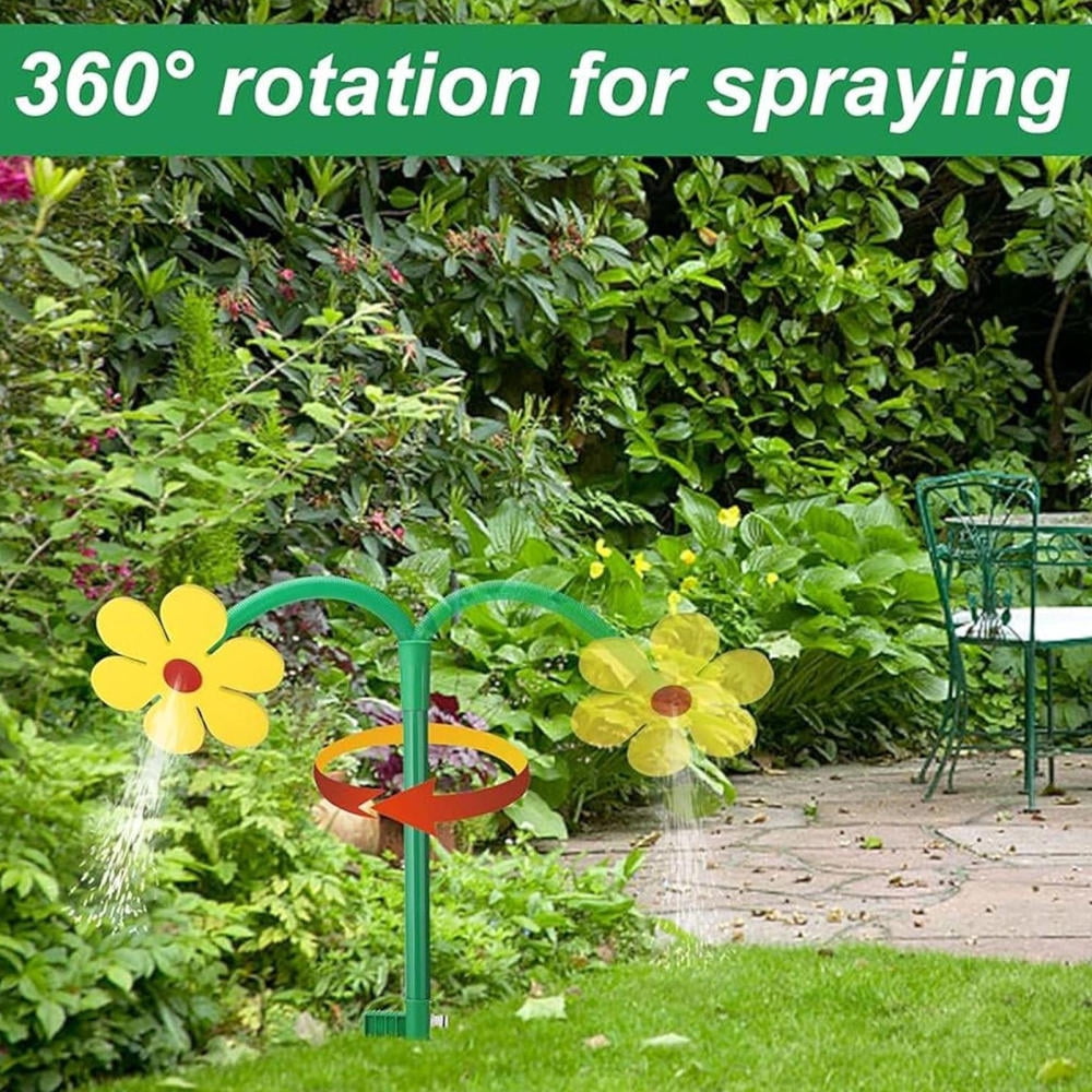 Ksruee Lawn Sprinkler Daisy Flower Sprinkler for Kids Outdoor Play 360 Degree Rotating Yard Water Toy Irrigation Tool Backyard Game for Outdoor Yard Decor Kids Dogs Playing reliable