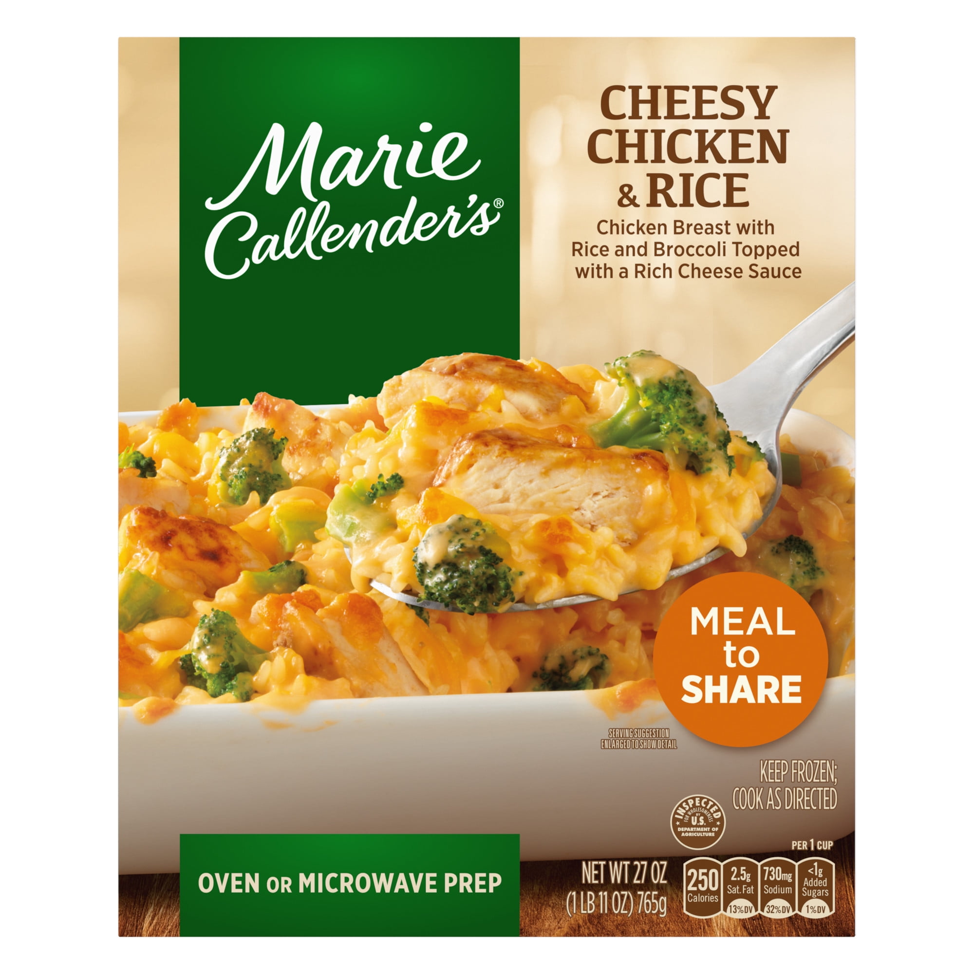 Marie Callender's Cheesy Chicken and Rice, Meal to Share, Frozen Meal, 27 oz.
