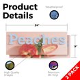 thumbnail image 2 of Peaches Vinyl Decal 2 Pack of 24 Inch x 9 Inch Weatherproof Heavy-Duty Adhesive Backing | Fresh Produce, Juicy Fruits, Farmer’s Markets | Made in USA, 2 of 6