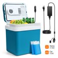 thumbnail image 3 of AstroAI 24L (26 qt) Electric Cooler, Thermoelectric Car Fridge, Portable Refrigerator for Beverage, Beer, Wine, Seafood, Fruits, Home and Travel with 2 Ice Packs, AC, DC, RV use, Blue-Green, 3 of 13