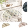 thumbnail image 3 of Half Circle Bathroom Rugs Spring Floral Print Doormats Coir Entrance Washable Door Rugs Indoor Entrance Anti-Slip Bath Mats for Bathroom Floor, Tub, Shower and Home Decor Accessories, 24x16 IN, 3 of 7