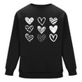 thumbnail image 4 of Men's Crewneck Sweatshirts Hearted Print Long Sleeve Casual Pullover Shirt Hip-Hop Sweater Black XXL, 4 of 6