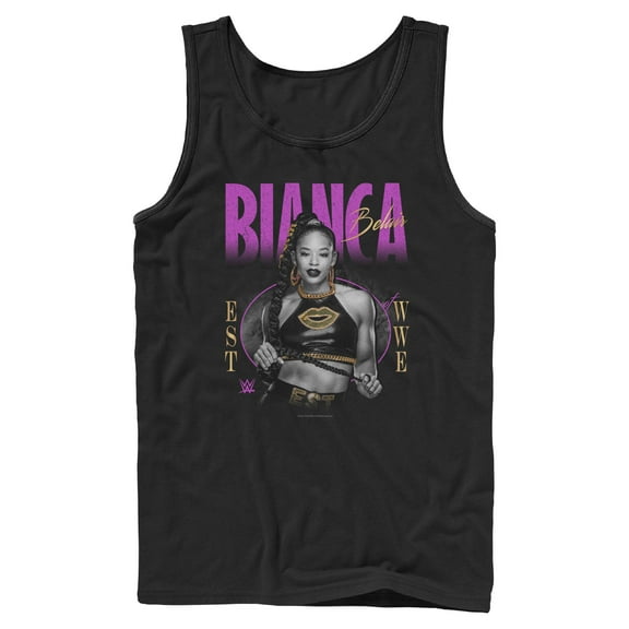 Mens WWE Gold Bianca Belair Tank Top