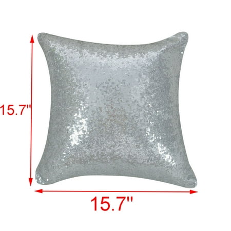 Home Plastic Sequin Decor Zipper Closure Chair Seat Cushion Cover