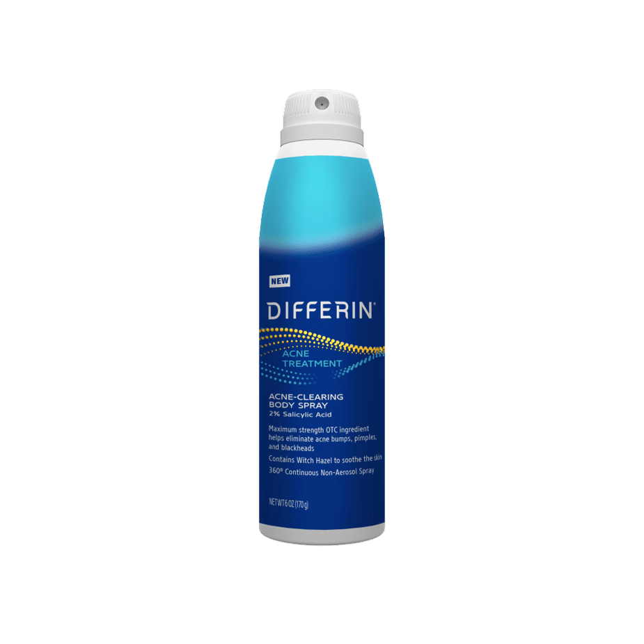 Differin Acne-Clearing Body Spray Treatment, 360  Spray with Salicylic Acid, 6 oz