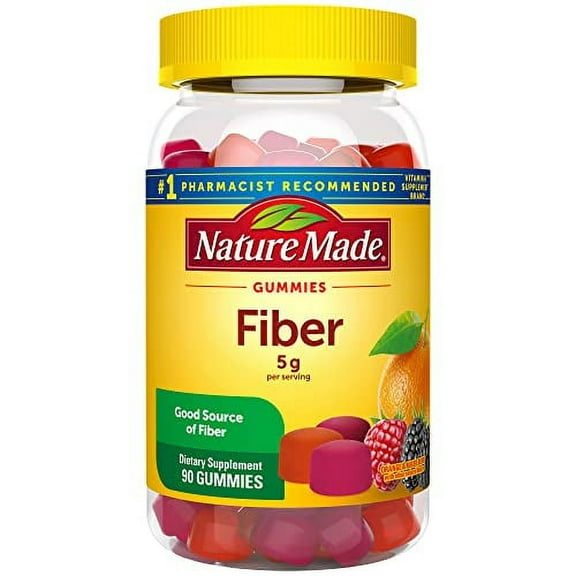 Nature Made Fiber Gummies .. 5 g per Serving, .. Fiber Supplement for Digestive .. Health Support, 90 Gummies, .. 30 Day Supply