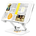 thumbnail image 1 of Acrylic Book Stand for Reading, Adjustable Holder with 360° Rotating Base & Page Clips,Desktop for Cookbook, Sheet Music, 1 of 6
