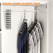 Asunby Metal Chain Hangers 10-Pack, Black – 7-Loop Retractable Closet Organizer