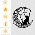 thumbnail image 5 of Cat Metal Wall Art Decor 11 8" Moon and Cat Black Wall Hanging Decor Silhouette Wall Art for Home Bedroom Living Room Bathroom Kitchen Office Garden Hotel Wall Decoration, 5 of 9