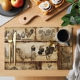 thumbnail image 2 of Farm Cock Placemats Set of 2, Chicken White Daisy Flower Green Leaf Brown Linen Non-Slip Place Mats Washable Table Mats for Kitchen Dining Table Decorations Indoor/Outdoor, 2 of 9