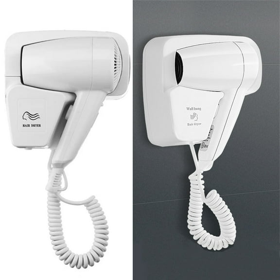 NOGIS 1200-Watt Hotel Quiet Wall Mounted HangUp Hair Dryer for Home Bathroom Toilet Salon, 2-Speed, White