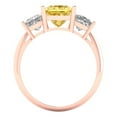 thumbnail image 4 of 2.5 ct Princess Cut Natural Citrine Three-Stone Engagement Ring for Women in 18K Rose Gold, 4 of 5