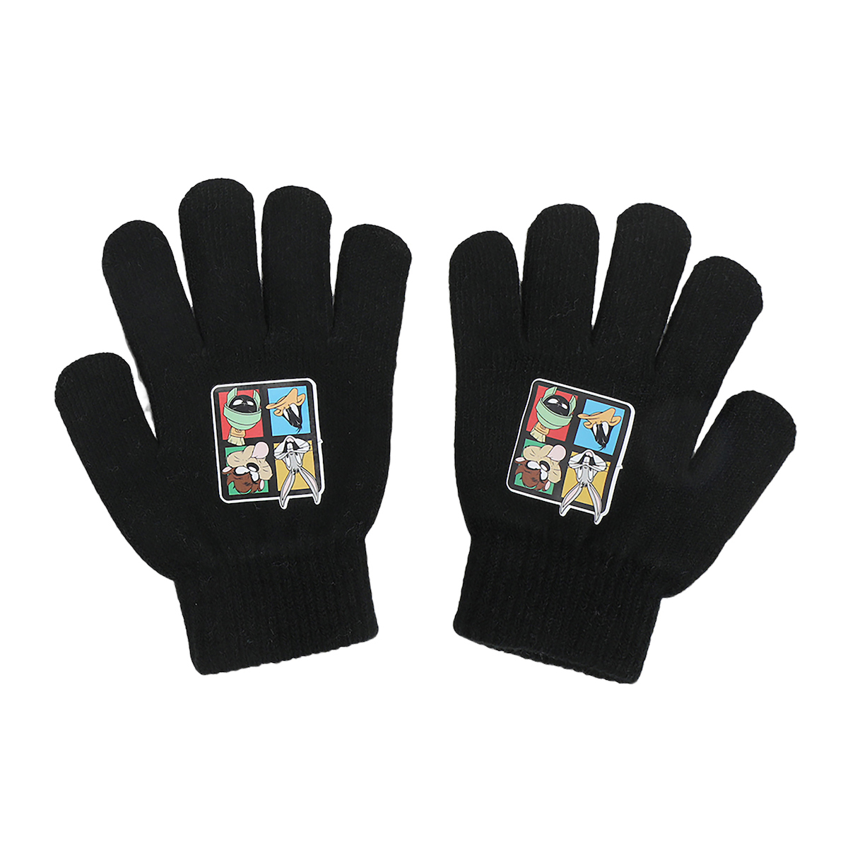 Looney Tunes Striped Youth Pom Beanie and Gloves Set