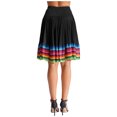 thumbnail image 3 of Aiihoo Womens Flamenco Ballroom Dance Folk Dancing Colorful Stripe Hem Skirt Black 55cm XL, 3 of 6