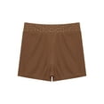 thumbnail image 3 of inlzdz Kids Unisex Sparkle Dance Shorts Athletic Stretchy Cheer Yoga Booty Bottoms Hot Pants Brown 16, 3 of 5