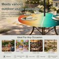 thumbnail image 6 of Round Outdoor Tablecloth with Umbrella Hole and Zipper, Colorful Ombre Tablecloth with Elastic Waterproof, Abstract Modern Art Aesthetics Patio Table Covers for 55" - 60" Picnic Pool Tables, 6 of 9
