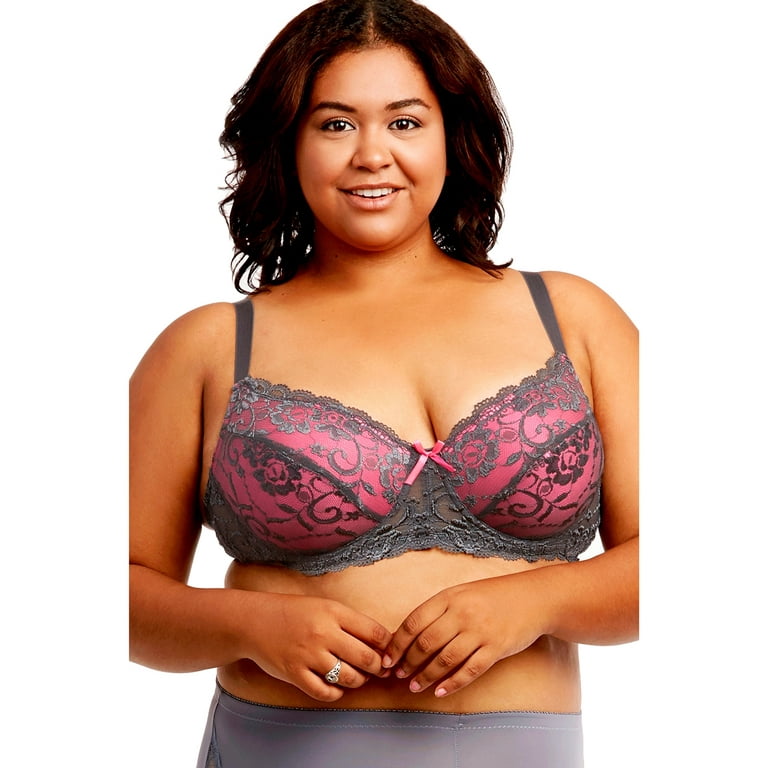 Mamia Ladies Full Cup Lace DD Cup Bra, 3 Hooks - 6 Bras Bundle Deal