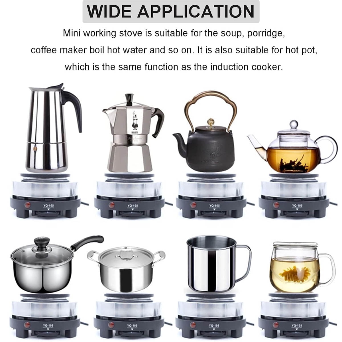 Mini Electric Hot Plate, 500W Round Hot Plate Portable Countertop Burner,Mini Stove Portable Stove Kitchen Cooktop Electric Heater,Perfect Size for Moka Pot 110V