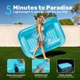 thumbnail image 6 of SLOOSH Inflatable Tanning Pool Lounger Float, 70" x 46" Large Suntan Tub with Pillow, Water Raft Float For Kids & Adults, L-Blue, 6 of 9