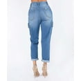 thumbnail image 6 of Women's Boyfriend Tapered Leg Jean High Waisted Slim Fit Distressed Ripped Denim Cargo Pants Modern Fashion Trendy, 6 of 7