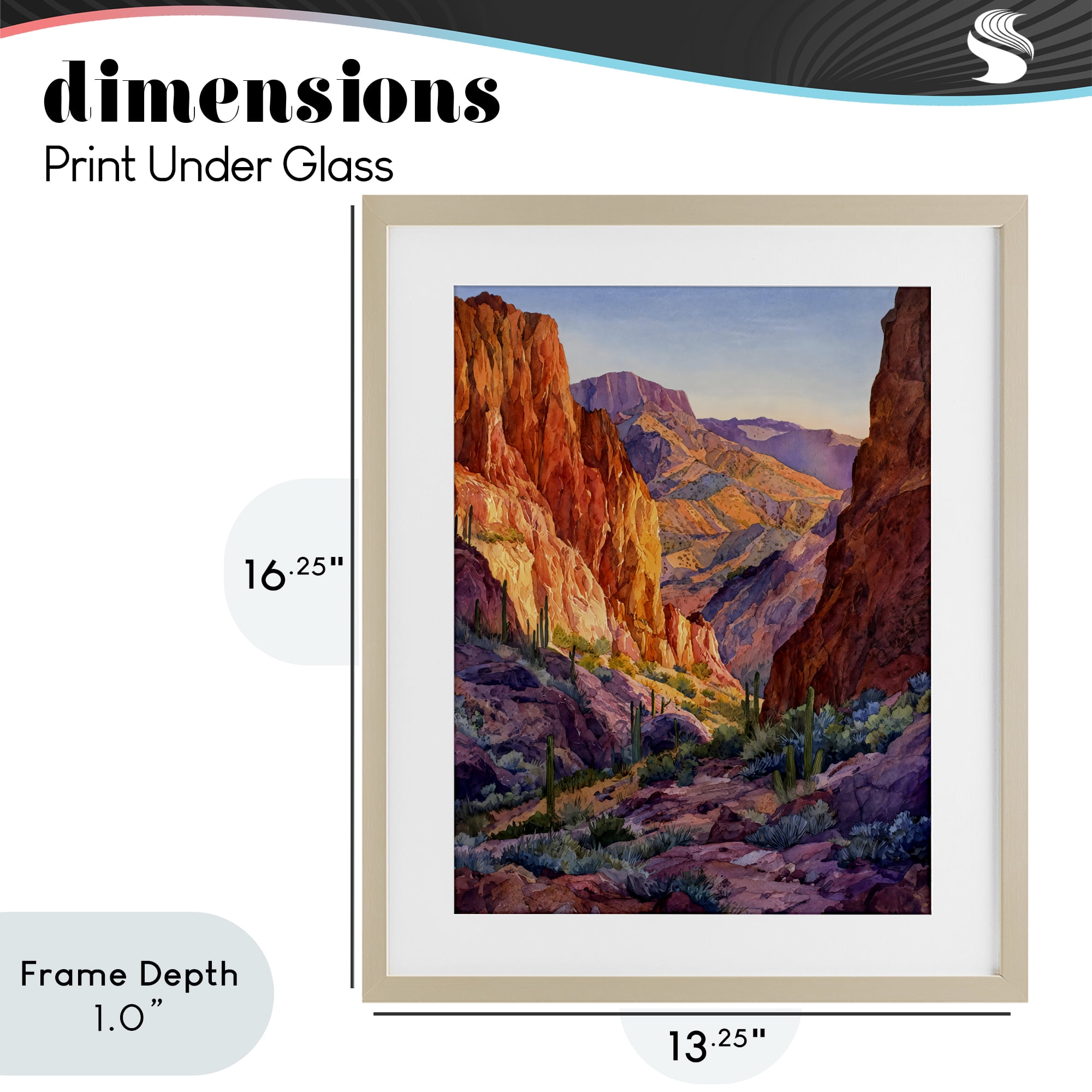 Stupell Industries Western Colors Canyon Birch Framed Print Under Glass, design by Franklyn Gregory